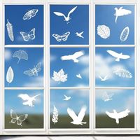 25 Pcs Autocollants électrostatiques repositionnables - Contre impacts et collisions d'oiseaux aux vitres des fenêtres