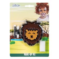 Kit de maquillage petit lion, palette de maquillage, 2 couleurs avec applicateur, pinceau et crayon de maquillage, costume,