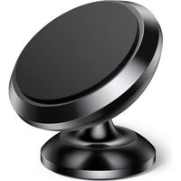 Support Téléphone Voiture Magnétique Universel pour Smartphone Rotation 360°Acier - Noir