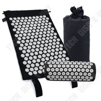Kit de tapis d'acupression avec oreiller - TECH DISCOUNT - 68x42cm - Noir - Fitness - Pieds nus
