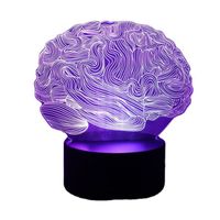 TD® Forme Du Cerveau 3D Illusion Lampe 7 Changement de Couleur Tactile LED Nuit Lumière Bureau Atmosphère Lampe Nouveauté Éclairage