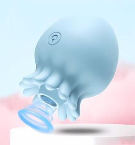GODEMICHET - VIBRO Vibrateurs pour méduses femmes jouets sexuels pour adultes plaisir aspiration d'air vibrant bleu stimuler le désir sexuel