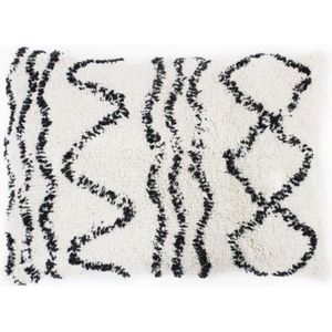 Coussin berbère Ethno - 30 x 50 cm - Beige naturel et noir