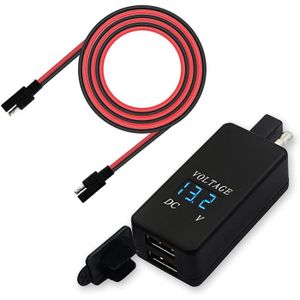 Adaptateur de câble SAE vers USB SAE à déconnexion rapide 2,1 A étanche à un port USB avec fusible de 7,5 A GPS câble 12-24 V pour moto téléphone portable tablette 