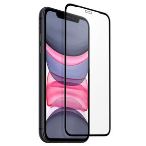 Verre trempé iPhone XR / 11 noir contour intégral 5D bords incurvés 9H