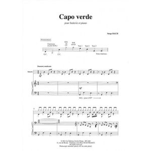 PARTITION Capo verde - Serge Bach - Batterie et piano
