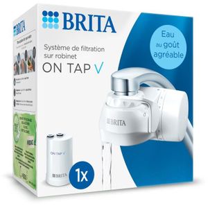 CARAFE FILTRANTE Système de filtration sur robinet - BRITA - ON TAP V - 600 L d'eau filtrée / 4 mois - 3 modes d'utilisations - 5 adaptateurs inclus