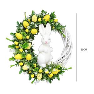 KIT DE DECORATION Drfeify couronne d'œufs de lapin en acrylique Cour