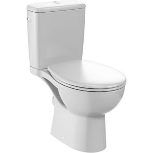 WC - TOILETTES Jacob Delafon E25852-00 WC au sol sans bride Gaspard 3/6L alimentation latérale, abattant extraplat declipsable.