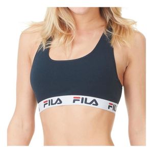 BRASSIÈRE DE SPORT Fila Brassiere Femme Coton, Soutien Gorge Sans Armature, Lingerie Sport Bleu