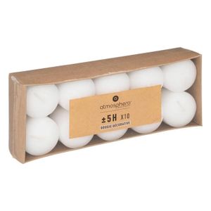 Lot De 8 Bougies à Tige Ovaletta - Blanches, 10.8cm De Haut, Parfaites Pour Dîners Et Fêtes