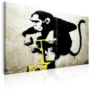 TABLEAU - TOILE Tableau Monkey Detonator by Banksy 120x80 cm - Tab