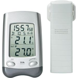 Thermomètre TFA Thermomètre intérieur analogique en noyer 12.1009