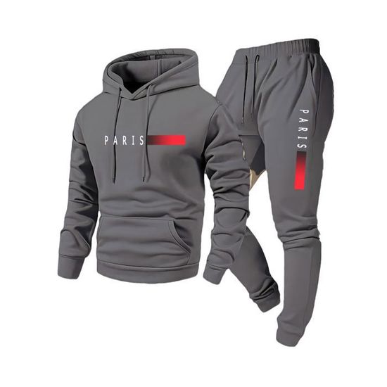 Ensemble Sweat à Capuche & Jogging Homme - Polaire Chaude Coupe Ajustée - Style Décontracté Sportif - 8