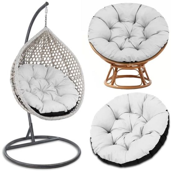 Coussin Rond Pour Fauteuil Papasan Ou Suspendu - 120 Cm - Housse Imperméable | Décoration Intérieur/Extérieur - Multi-Couleurs