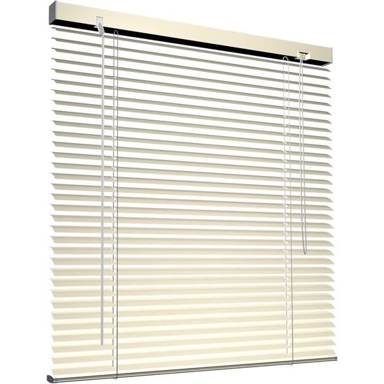 Store Vénitien Aluminium Sans Perçage 110cm X 130cm - Opaque Thermique Noir Pour Fenêtres Et Portes