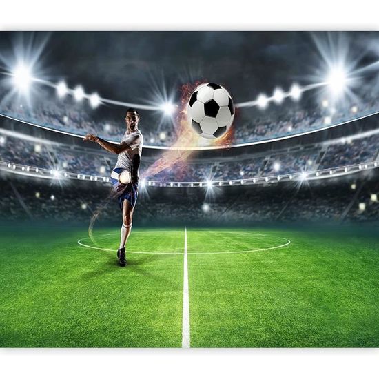 Papier peint photo intissé Muralo effet 3D ballon de football 460 x 300 cm  ballon de sport stade de football 3D mural moderne 1109 - Cdiscount  Bricolage