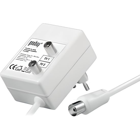 Alimentation Antenne TV 1 Entrée FM/UHF/VHF – 2 Sorties Avec Alim 12V Intérieure