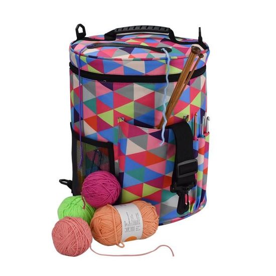 Sac à tricoter, aiguilles à coudre domestiques, fournitures de tricot, sac de rangement, sac de rangement, sac de rangement, crochet portable (jacquard rose Sac à tricoter, aiguilles à coudre domestiques, fournitures de tricot, sac de rangement, sac de rangement, sac de rangement, crochet portable (jacquard rose