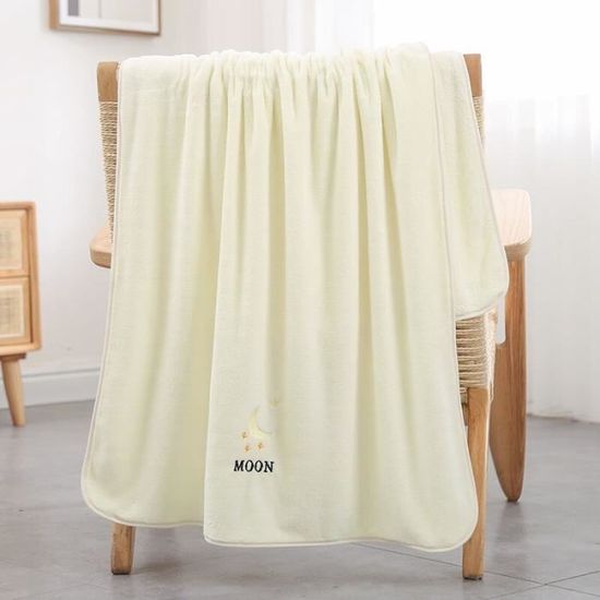 Serviette De Bain Grande Taille 100x150 Cm - Lot De 2 En Coton Doux, Avec Boucle De Suspension, Noir - 9