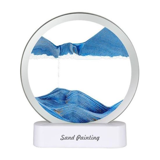 Tableau De Sable 3D Lumineux - Décoration Zen Avec Lumières Colorées - Cadre Paysage Mouvant - YATOSEEN