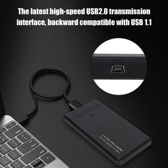 Boîtier Externe Pour Disque Dur 2,5" USB-C - Vitesse Jusqu'à 460 Mo/s - Compatible PS4/PS5 - 9