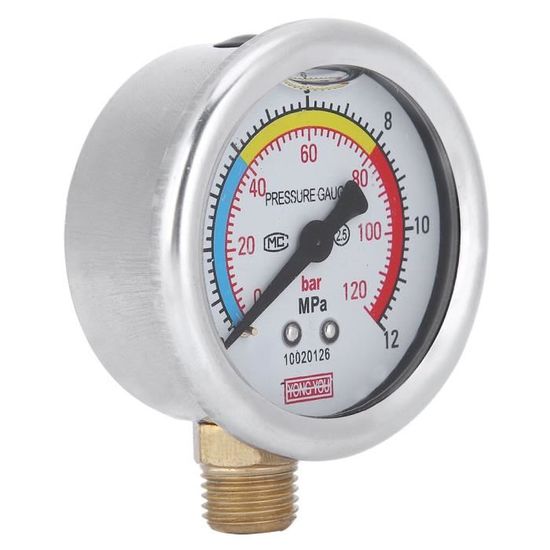 Manomètre Double Échelle 0-60PSI/0-4Bar - Pour Eau, Air, Huile | Montage 1/4NPT