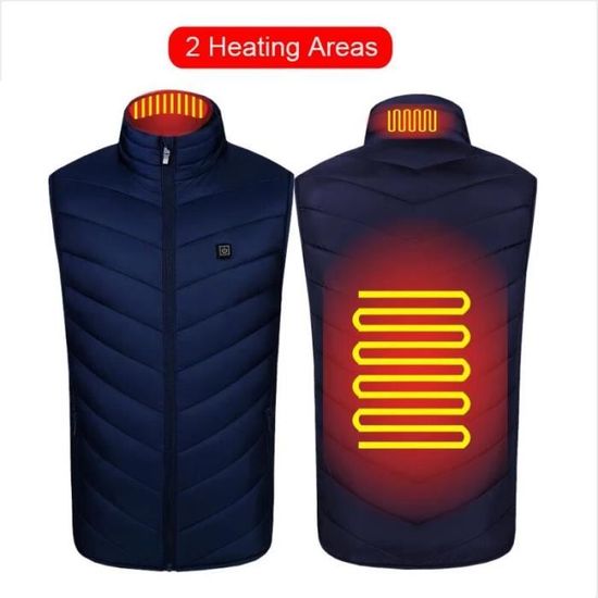 Gilet Chauffant Duvet Électrique Unisexe – 2 Zones Chauffage, 3 Températures, Idéal Hiver Rando Ski