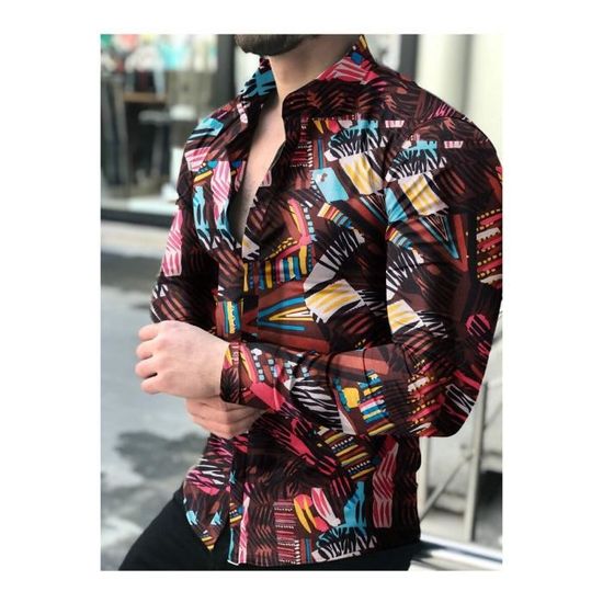 Chemise soie homme motif store