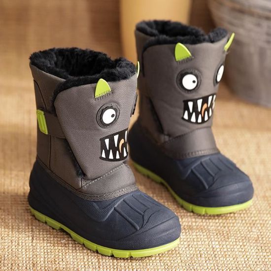 Enfant Garçon Botte de Neige Chaude Antidérapant Camouflage Chaussures  Fourrure Doublé Hiver Gris - Cdiscount Chaussures