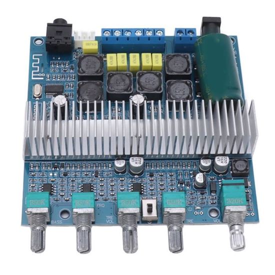 Amplificateur Audio DollaTek TPA3116D2 - Bluetooth 5.0, 2x50W, Stéréo - Carte Ampli Puissance Pour Haut-Parleurs