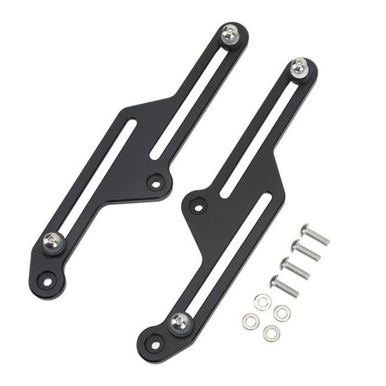Kit Réglage Pare-brise Moto NC700X / NC750X (2012-2015) - 2 Supports En Aluminium Noir, Vis Incluses