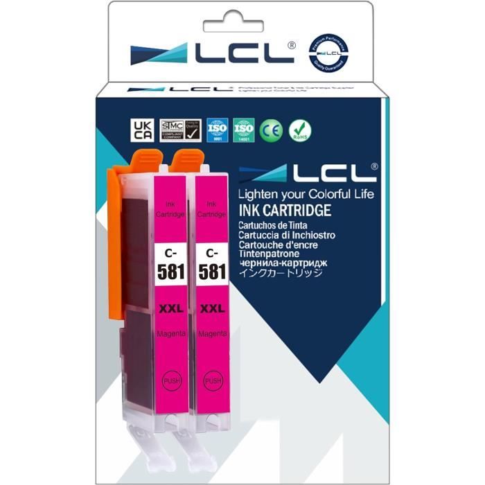 Cartouche D'encre Compatible Canon CLI-581XL Photo Bleu - Pour Imprimantes Pixma TS Série 8100 Et 8200