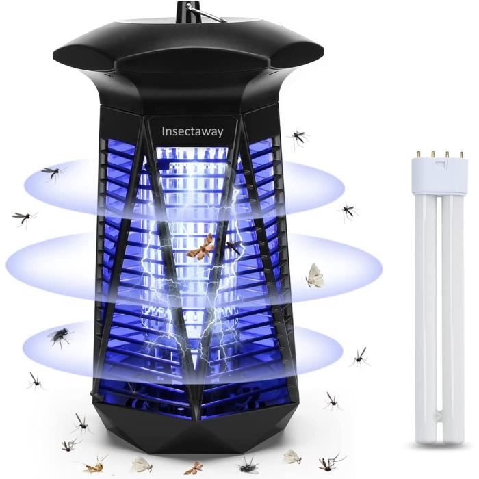 HappiHause Lampe Anti Moustique 18W UV 4200V - Tueur Insectes Intérieur/Extérieur - Portée 150m²