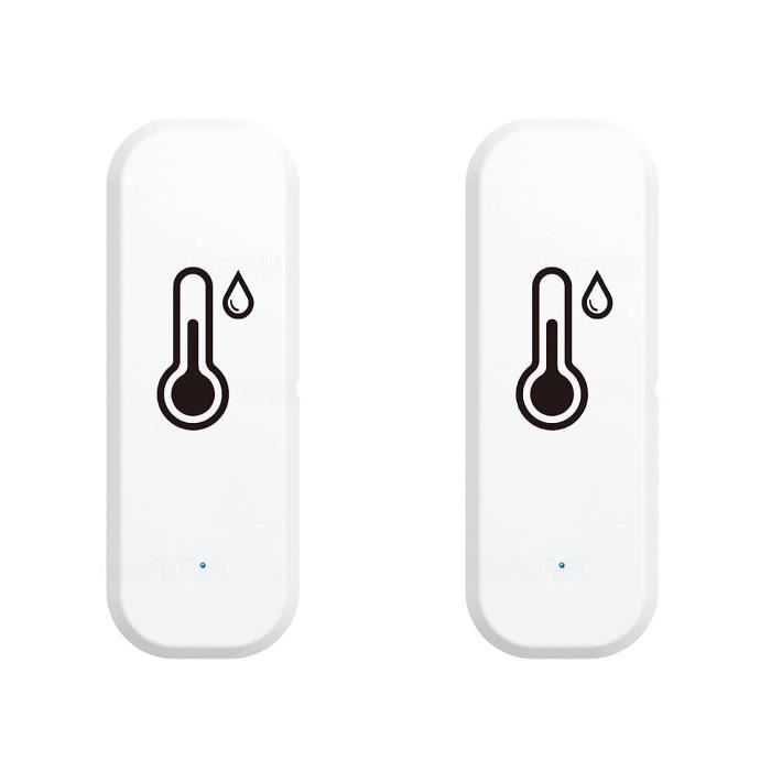 Horloge Digitale WiFi Malloy - Thermomètre, Hygromètre, Calendrier LED - Blanc, Alimentation USB