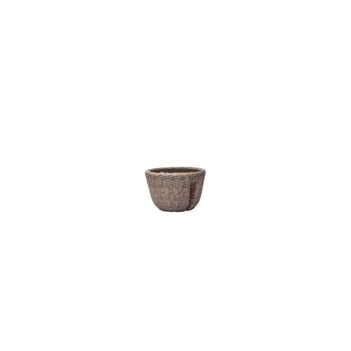 Balconnière en résine tressée - 40 x 40 x 25 cm - Beige