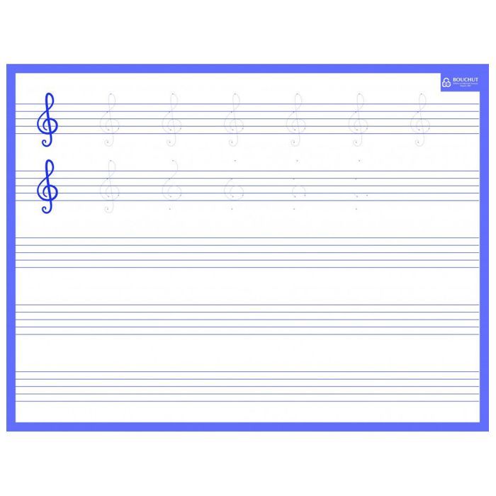 Ardoise rigide effaçable à sec - Solfège - 21 x 26.5 cm - Violet 26,5 cm