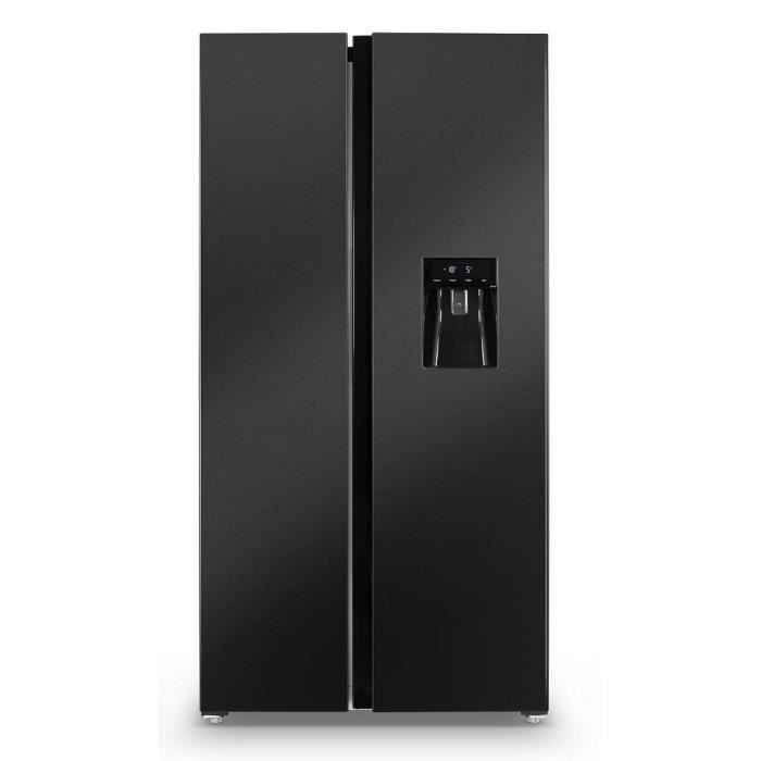 AMSTA - AMSBS605NFB - Réfrigérateur Américain - 622 litres - Total No Frost - L91,1 x H178cm - Finition Noir - Garantie 3 ans