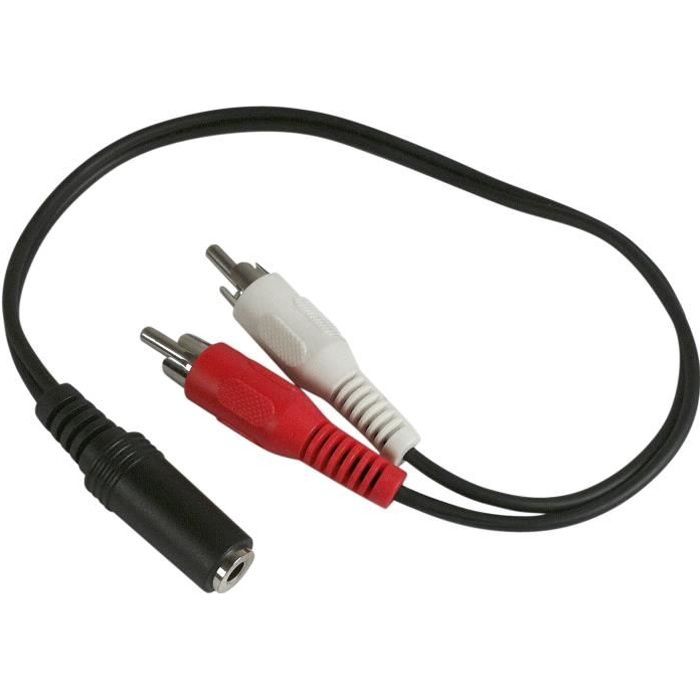 APM Adaptateur Jack - 3,5mm/2 RCA - Stéréo Femelle/Mâles