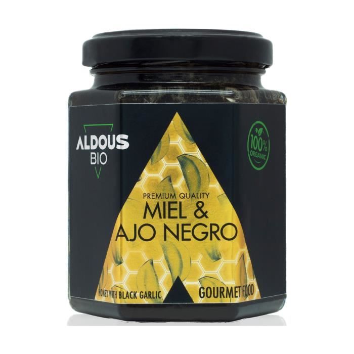 ALDOUS BIO - Miel biologique authentique à l'ail noir biologique 240 g