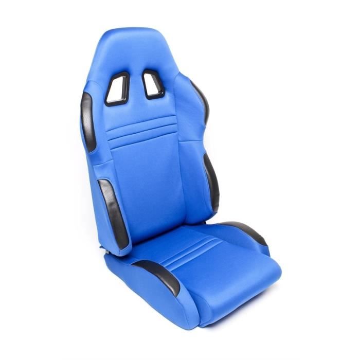 Siege baquet sport Tuning Art - bleu, alcantara, ajustable, gauche, Siege baquet inclinable avec mecanisme