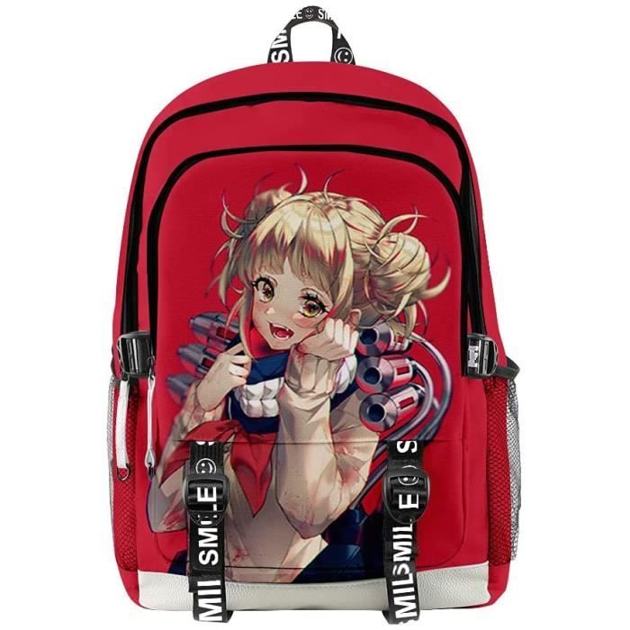Anime My Hero Academia Himiko Toga Sac à Dos Scolaire, Anime Sac à Dos à Imprimé 3D Collège Fille Garçon Laptop Backpack Cartable
