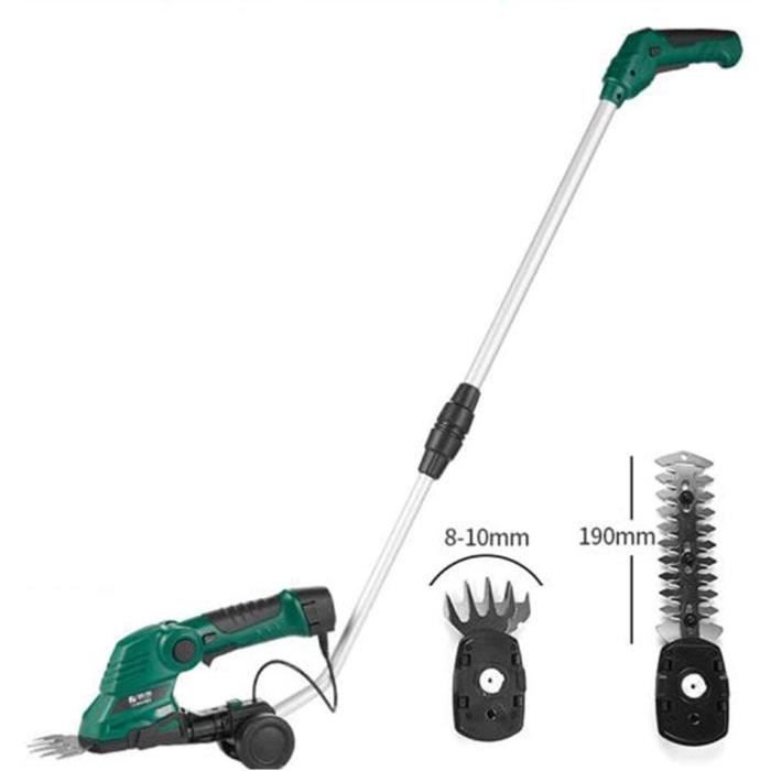 CISAILLE A GAZON Eacutelectrique sans Fil Haie Cisailles 72V 1300Mah Eacutelagage Machine avec Manche Teacutelescopique Ciseaux 525