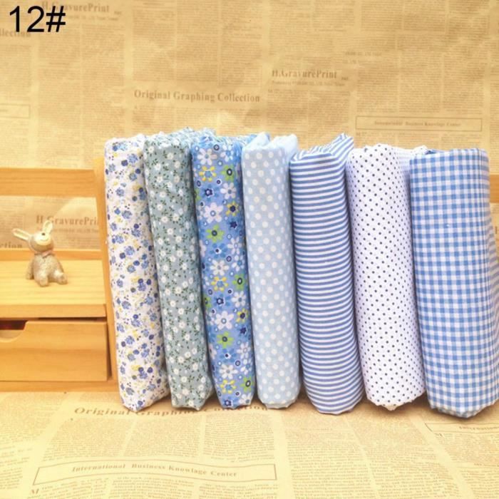 7pcs piquer le tissu tissu de coton floral bricolage artisanat couture accessoire à la main 12 #