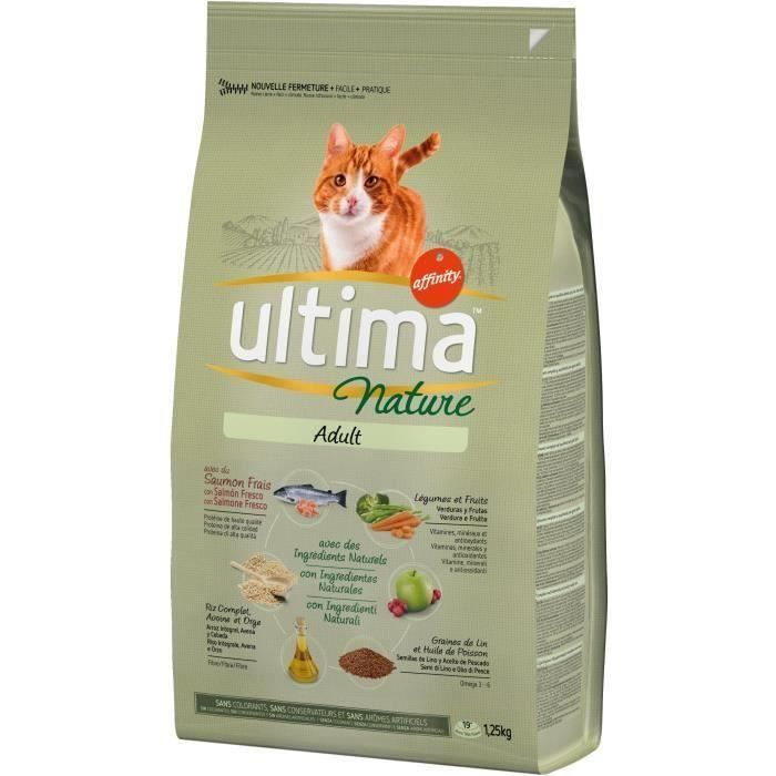 ULTIMA Croquettes au saumon - Pour chat - 3 x 1,25 kg