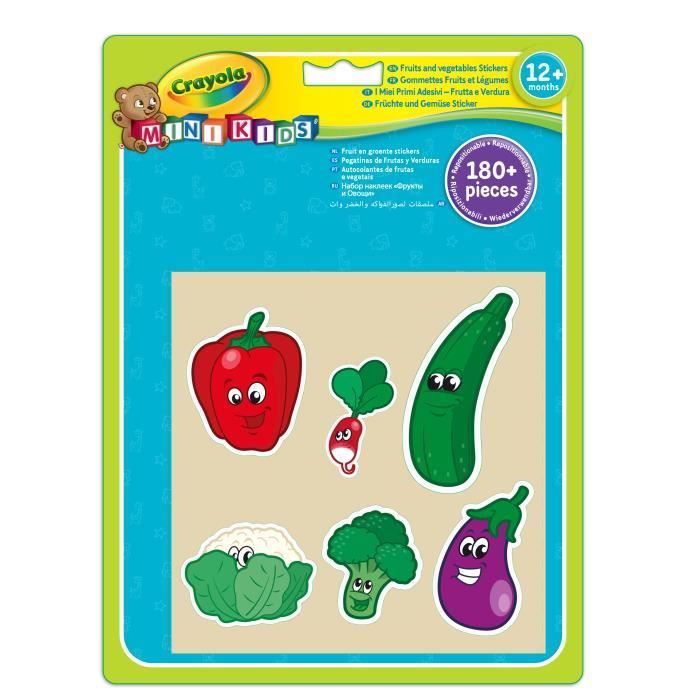 Crayola - Mini Kids - Gommettes fruits et légumes - Coloriage pour enfant et tout petit