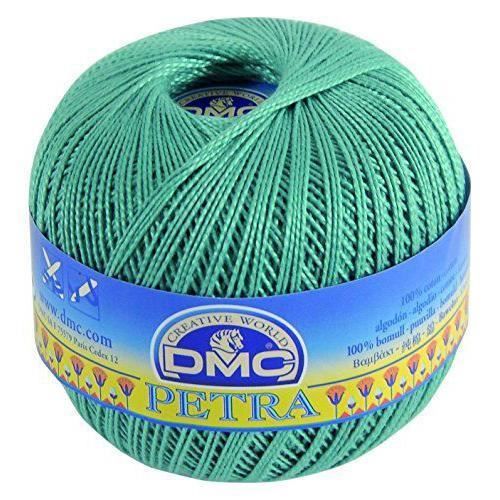Fil DMC Petra, 100% coton, turquoise, Taille 5