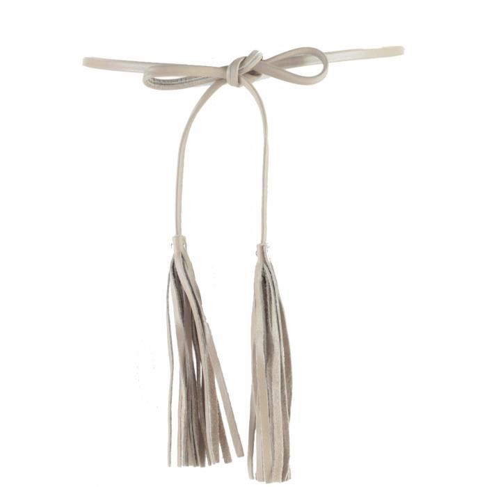 Ceinture Cuir Femme (Beige - TU)