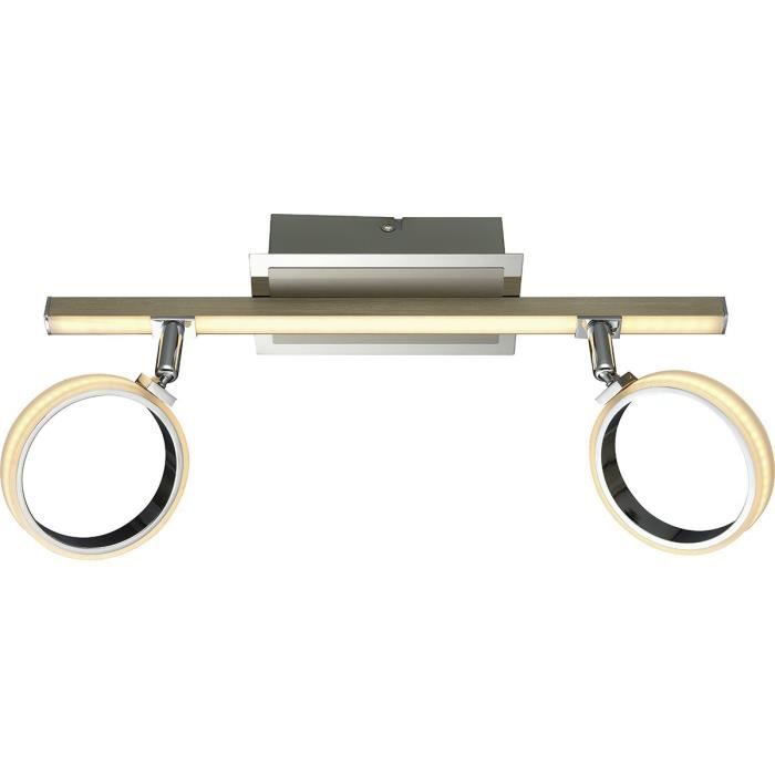 Réglette 2 spots LED design COMBO argentée en métal