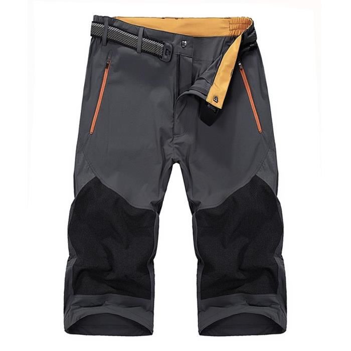 Pantacourt Homme de Sport Extérieur Respirant Pantalon 3-4 Elastique Séchage Rapide